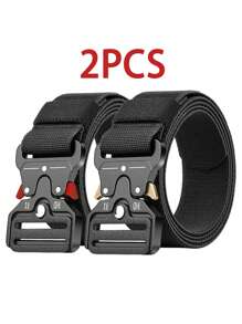 3/2/1pc New Men's Casual Nylon Belt Tactical Quick Release Buckle Outdoor Training Pants Belt Workwear Belt Summer, School