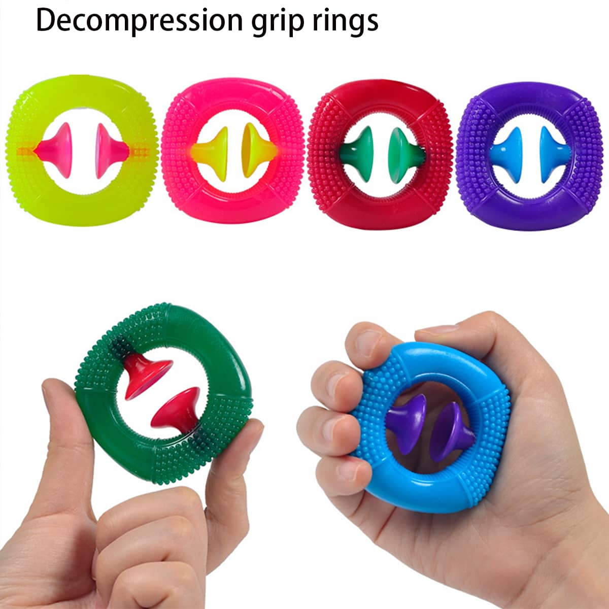Giá đỡ massage tay bằng silicon màu ngẫu nhiên, Đồ chơi rèn luyện ngón tay, Dụng cụ ép cốc hút silicon, Bóng giải phóng áp lực, Máy tập luyện sức mạnh Đồ dùng trò chơi ngoài trời (Một số phụ kiện có màu ngẫu nhiên) - Nhiều màu - Xem 1