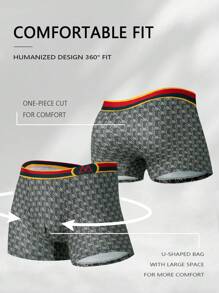 paquete de 10 calzoncillos tipo bóxer de media cintura para hombres, de seda de leche, transpirables, de ángulo plano, con patrones aleatorios, nueva cómoda de ropa interior
