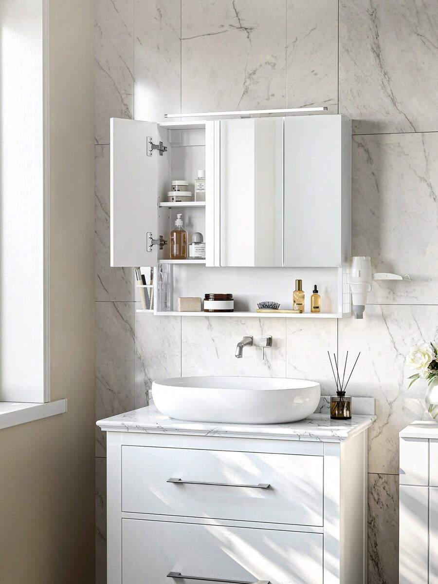 VASAGLE Bộ đồ nội thất phòng tắm Trang trí phòng tắm - trắng - Xem 1