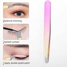 1 件装眉毛镊子，不锈钢迷你眉毛夹，便携式，适用于睫毛延长 - 彩色 - 查看 5