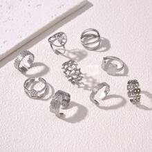 2-3 件不锈钢时尚戒指，送给女朋友的完美礼物，适合日常装扮、婚礼派对 - 彩色 - 查看 1