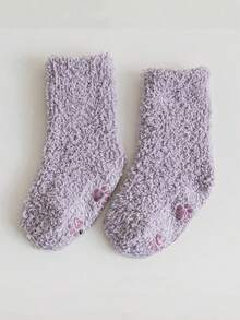 1 Pair Coral Fleece Thick Non-Slip Floor Socks For Babies, Toddler Crew Socks For Indoor Wear, Autumn/Winter - Multicolor - View 31