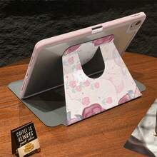 Khe cắm bút + Vỏ máy tính bảng xoay 720° tương thích với Ipad 9th/10th Air4/5/6, Galaxy Tab A8/S6 Lite10,4 inch/A7/A8/A9 8,7 inch A9+/S9FE Vỏ bảo vệ chống sốc bằng da PU họa tiết hành tinh màu hồng anh đào tình yêu, hỗ trợ chế độ Ngủ/Đánh thức tự động - Bụi hồng - Xem 5