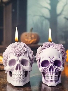 1 Khuôn silicon hình đầu lâu, Khuôn nhựa DIY thủ công, Khuôn silicon trang trí để bàn, Nến, Hương, Trang trí đa năng, Quà tặng - Phong cách 3 - Xem 4