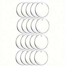 20 mặt dây chuyền trang trí bằng Acrylic tròn trong suốt có đĩa Acrylic, mặt dây chuyền trang trí có lỗ, thích hợp để chạm khắc trang trí Giáng sinh, vẽ tranh - 5cm - Xem 5