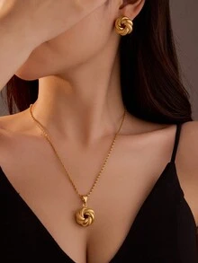 Bộ trang sức vòng cổ và hoa tai nhiều hình dạng thời trang, thiết kế dành cho cả nam và nữ, thích hợp cho các ngày lễ, sinh nhật, tiệc tùng, đám cưới - Nhiều màu - Xem 14