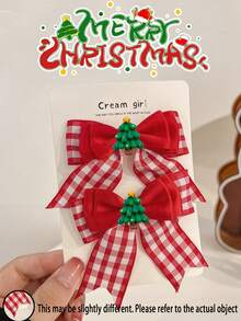 2 chiếc kẹp tóc hình cây thông Noel, phụ kiện tóc bên hông kiểu công chúa dễ thương - Nhiều màu - Xem 1