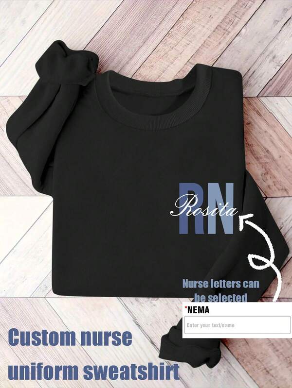 Sudadera deportiva personalizada de enfermera/jefa de enfermeras, ropa deportiva personalizada para mujer - Agrega tu propio texto (nombre/título/lema/meme/juramento) para diseñar tu propia sudadera, camisa, camiseta impresa personalizada, logotipo | Negocio | Regalo de boda | Fiesta | Regalo de cumpleaños | Disfraz de Halloween | Navidad, ornamental, único, personalizado, regalos ideales para ella, familia, amigos, niñas rosadas, para vacaciones, para aniversarios, casual negro verano