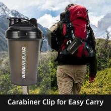 3*500ml Protein Shaker Cups With Stainless Steel Mixing Ball - Perfect For Pre-Workout, Includes Carrying Handle & Whisk Ball - Ideal Kitchen Water Bottle , Dishwasher - 黑/藍/白 - 查看 5