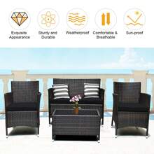 Outdoor Table & Chair Sets - Black - View 3