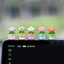5 piezas Macetas mini lindas de colores aleatorios, accesorios de decoración para el salpicadero del coche - Unitalla - Ver 10