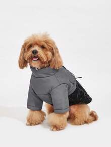Áo khoác cho chó tiện lợi chống gió và giữ ấm màu sắc mới cho thú cưng - Xám - Xem 2