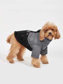 Áo khoác cho chó tiện lợi chống gió và giữ ấm màu sắc mới cho thú cưng - Xám - Xem 1