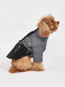 Áo khoác cho chó tiện lợi chống gió và giữ ấm màu sắc mới cho thú cưng - Xám - Xem 4