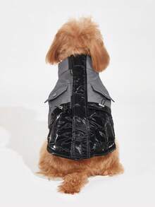 Áo khoác cho chó tiện lợi chống gió và giữ ấm màu sắc mới cho thú cưng - Xám - Xem 3