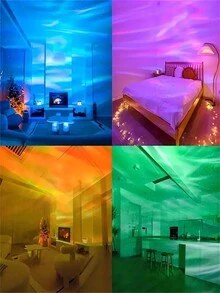 极光灯球投影仪 - 带遥控器的 LED 舞台灯，USB 供电，不可充电，颜色可变，适合派对和活动的装饰聚光灯 - 理想的礼物 - 彩色 - 查看 10