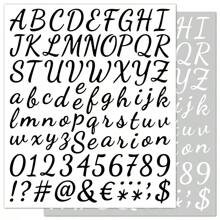 1 pieza Conjunto de letras y números de vinilo, pegatina de alfabeto cursivo autoadhesiva, calcomanía de letras y números DIY script para decorar despensa, oficina, buzón, cocina, letreros, ventana, puerta, hogar, gorra de graduación