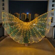 140cm Adult LED Dance Light Costume, Adult Party Glowing Costume, Performance Belly Dance Costume, Belly Dance LED Wings, Glowing Butterfly Cape, Halloween Christmas Carnival Performance Props, Stage Party
