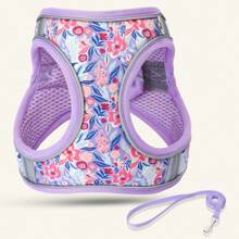 Polyester Printed Pet Harness, Reflective Vest Style Small/Medium Dog Chest Harness - Red - View 9