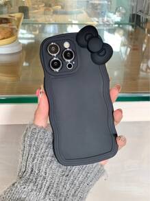 领结设计手机壳适用于 11、12、13、14、12 Pro Max、13 Pro Max、15、15 Pro、15 Plus、15 Pro Max、16、16 Pro、16 Plus、16 Pro Max、17、17 Pro Max - 黑色 - 查看 1