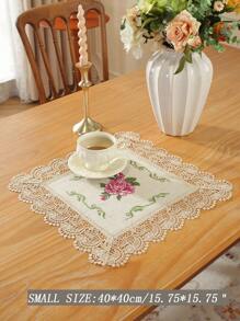 1 件涤纶亚麻面料精致十字绣刺绣，水溶性蕾丝花边桌旗，餐桌垫，家居装饰，家庭聚会，节日装饰，房间装饰，粉色，室内室外，派对婚礼装饰系列 - 彩色 - 查看 9