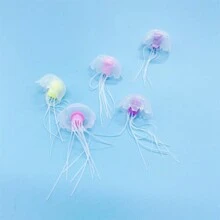 迷你人造水母水族箱鱼缸配件仿真荧光水母金鱼缸水族箱造景 - 彩色 - 查看 7