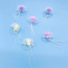 迷你人造水母水族箱鱼缸配件仿真荧光水母金鱼缸水族箱造景 - 彩色 - 查看 6