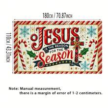 1 tấm Polyester "Jesus Is The Reason For The Season" Biểu ngữ Giáng sinh - Phông nền trang trí trong nhà/ngoài trời đa năng cho lễ kỷ niệm ngày lễ, tiệc tùng, sự kiện tặng quà - Không cần nguồn điện - 1 cái - Xem 2