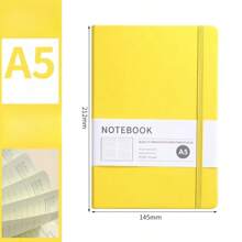 A5 Faux Leather Binding Business Notebook, Hard Cover Journal With Elastic Band Back To School