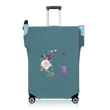 行李箱罩旅行箱罩适用于 18 至 32 英寸行李箱保护套男女户外度假旅行必备配件涤纶行李箱弹力防尘罩时尚首字母姓名 A 至 Z 字母印花 - 藍-圖案 1 - 查看 81