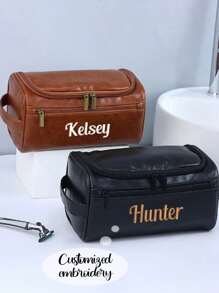 Dostosowana spersonalizowana haftowana duża pojemność wodoodporna damska kosmetyczka kosmetyki łazienka torba do golenia męska podróż biznesowa torebka dojazdy podróżne przenośne przechowywanie kosmetyki kosmetyczka