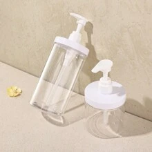 1个500毫升/1000毫升可重复灌装塑料瓶，带泵头，宽口设计，适用于乳液、沐浴露、精油、香皂、旅行装（白色瓶盖） - 彩色 - 查看 4