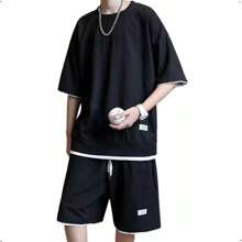 Gofre Conjunto De Playera Mangas Cortas Y Short Para Hombre