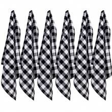 1pc/2pcs/6pcs/10pcs Plaid Pattern Napkins, Suitable For Wedding And Daily Use - Black and White - View 11