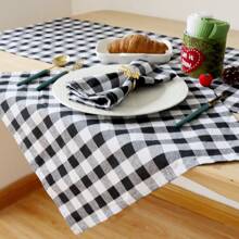 1pc/2pcs/6pcs/10pcs Plaid Pattern Napkins, Suitable For Wedding And Daily Use - Black and White - View 5
