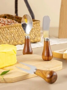 1 件装黄油刀迷你黄油刀奶油奶酪果冻刀黄油涂抹刀黄油刀带立式手柄，玫瑰木手柄，适用于烘焙、厨房、黄油、果酱、奶酪涂抹圣诞礼物 - 彩色 - 查看 4