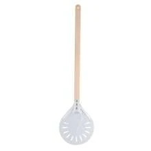 Pelle à pizza avec manche en bois amovible de 60 cm, spatule à pizza ronde antidérapante, ustensiles de cuisine, 8 pouces