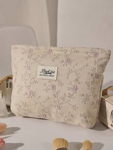 1 cái/bộ Túi đựng đồ trang điểm cầm tay màu be, vải Jacquard màu hồng hoa hồng. Túi đựng đồ trang điểm du lịch cỡ lớn, tối giản, đa chức năng, túi đựng mỹ phẩm bằng vải canvas, túi đựng đồ vệ sinh cá nhân di động. Thiết kế khóa kéo mở lớn, đựng mỹ phẩm, son môi, trang sức, chăm sóc móng tay, chăm sóc da, có thể đựng trang sức, kẹo, khăn giấy, băng vệ sinh, băng vệ sinh, tiền lẻ, chìa khóa, tai nghe, túi đựng đồ dễ thương, thích hợp cho phụ nữ, du lịch, ký túc xá, trường học. Quà tặng cho bé gái. Quà tặng ngày lễ - Màu be - Xem 11