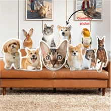 定制双面宠物枕头 - 现代风格天鹅绒抱枕，带拉链，可手洗，非常适合家居装饰和宠物纪念礼物圣诞礼物 - 彩色 - 查看 1