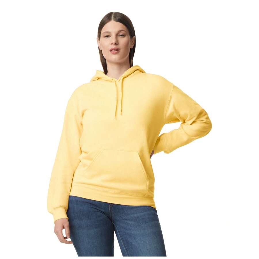 Gildan Unisex Softstyle Midweight Hoodie (Yellow Haze) - Yellow - View 1
