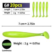 10pcs/20pcs Bicolor T-Shaped Soft Fishing Lures, Smooth Bent-Mouthed Chub Baits, Suitable For Fresh Water And Saltwater Realistic Soft Baits, Fishing Gear, Fishing Accessories