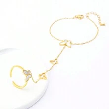 1 chiếc vòng tay hình con bướm vỏ trắng, vòng tay trang sức thời trang bằng thép không gỉ, quà tặng vòng bi trang trí - Loại bướm - Xem 5