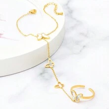 1 chiếc vòng tay hình con bướm vỏ trắng, vòng tay trang sức thời trang bằng thép không gỉ, quà tặng vòng bi trang trí - Loại bướm - Xem 3