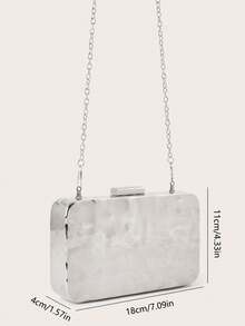 迷人、优雅、精致、安静奢华迷你休闲金属手拿包，适合派对、婚礼、舞会、晚宴/宴会，搭配婚纱、礼服、舞会礼服、生日礼服 - 銀色 - 查看 8