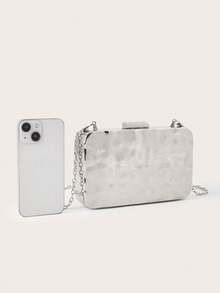 迷人、优雅、精致、安静奢华迷你休闲金属手拿包，适合派对、婚礼、舞会、晚宴/宴会，搭配婚纱、礼服、舞会礼服、生日礼服 - 銀色 - 查看 6