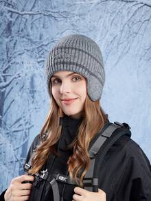 JOYLORD 1 件新款冬季女士针织护耳帽，户外保暖内衬无檐便帽，保暖骑行/滑雪头带 - A - 查看 8