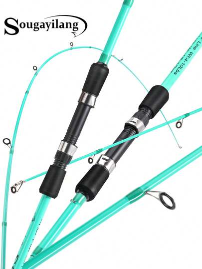 SOUGAYILANG Fishing Rod 1.8m/1.98m/2.1m 4 Sections Spinning Fishing Rod Ultralight Carbon Fiber 4-10LB Fishing Pole ABS Reel Seat And Comfortable Eva Handle Fishing