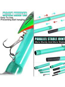 SOUGAYILANG Fishing Rod 1.8m/1.98m/2.1m 4 Sections Spinning Fishing Rod Ultralight Carbon Fiber 4-10LB Fishing Pole ABS Reel Seat And Comfortable Eva Handle Fishing