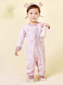 mini bala Baby Skin-Friendly Breathable Romper Infant Soft Home Crawling Suit - Red - View 1